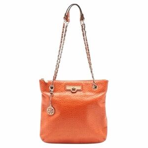 DKNY Vintage Orange Leather Shoulder Bag